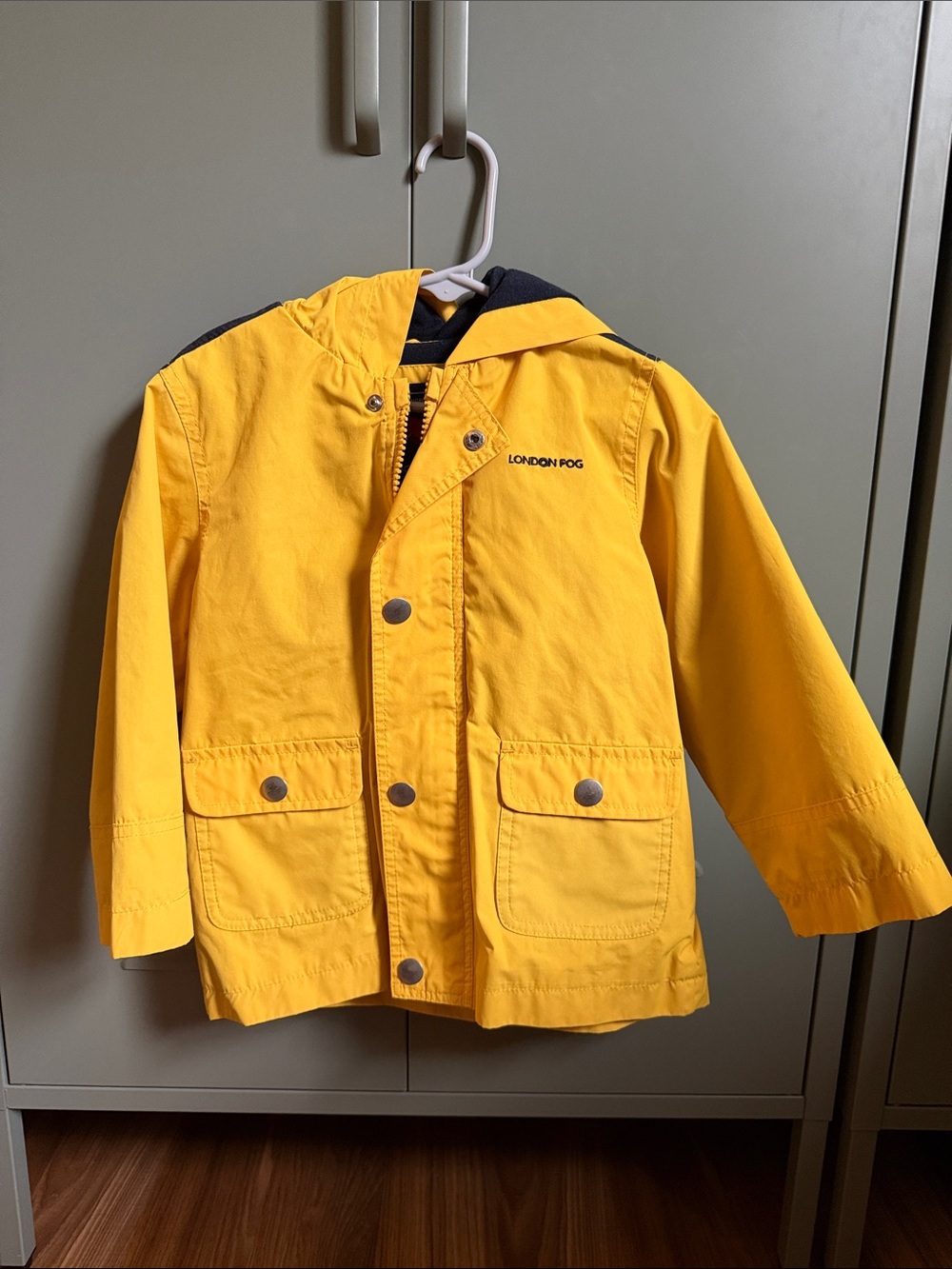 London Fog Kids' Yellow Hooded Rain Jacket